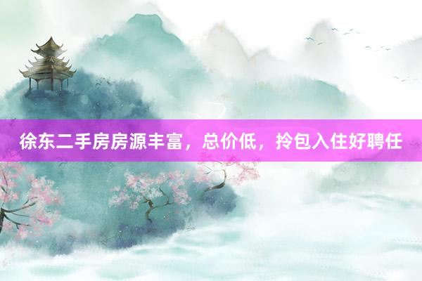 徐东二手房房源丰富，总价低，拎包入住好聘任